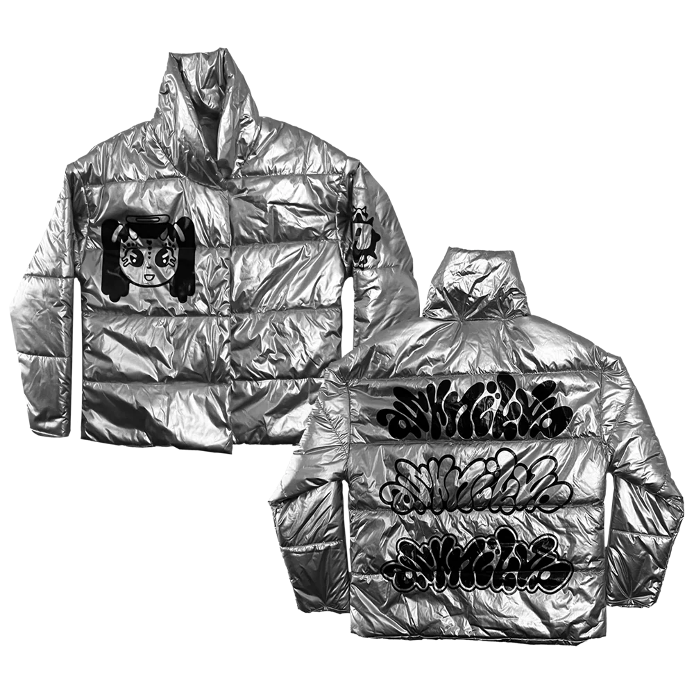 Silver Puffer Jacket - Image 3